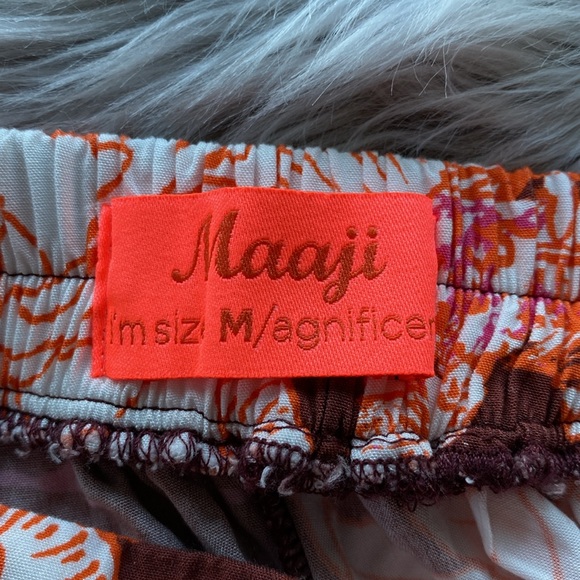 MAAJI Anthro Revolve Watercolour Blush Chloe Long Wrap Skirt Size Medium - Picture 6 of 11